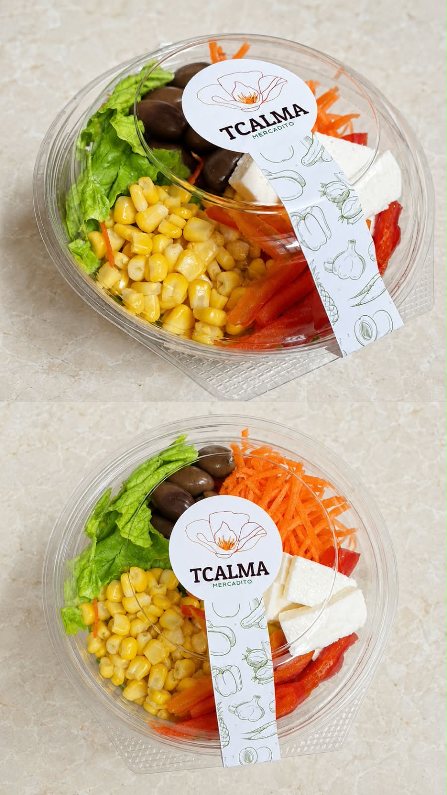 Ensaladas listas para servir